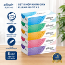 Set 5 hộp khăn giấy Elleair 180 tờ x 5