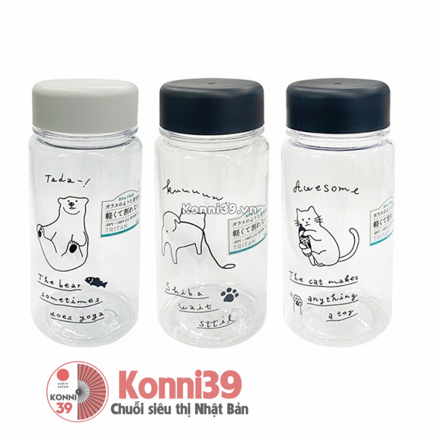 Bình uống nước hình động vật Yamada 380ml