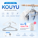 Set 4 móc treo quần áo Kouyu màu trắng/xám