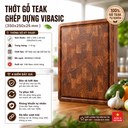 Thớt gỗ Teak ghép dựng kích thước 350x250x25mm