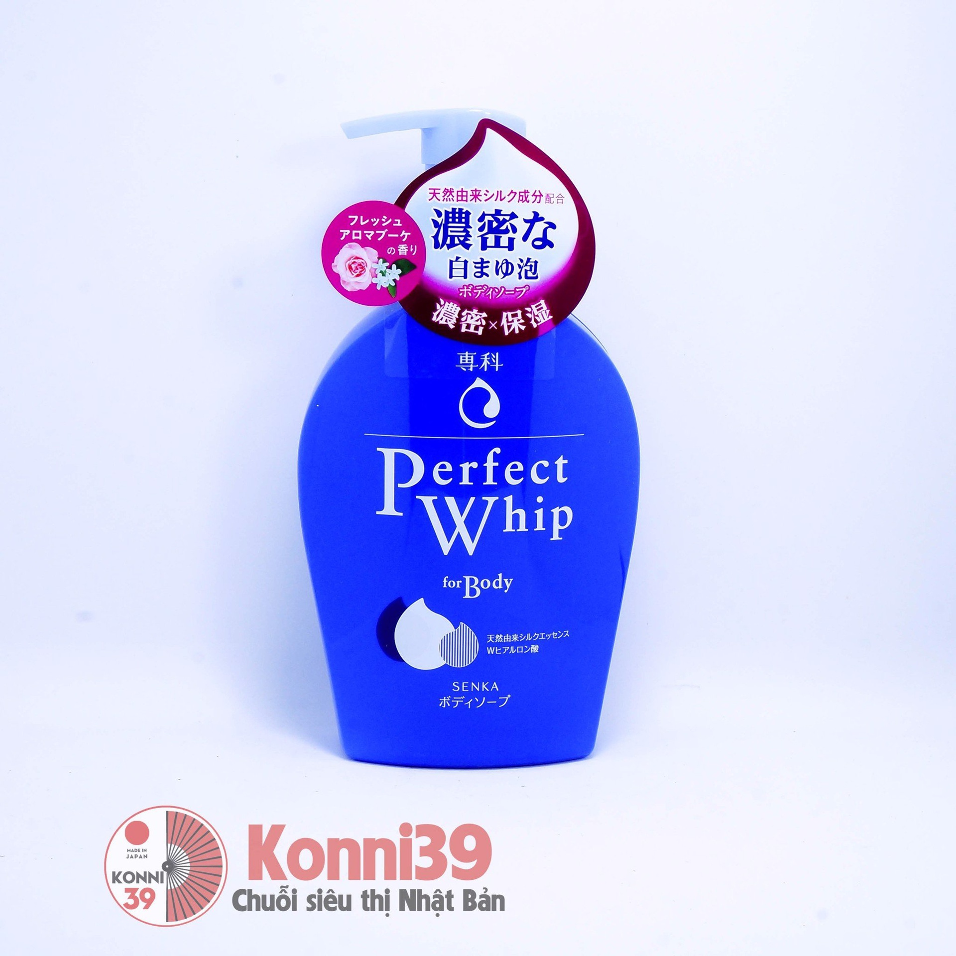 Sữa tắm Senka Perfect Whip dưỡng ẩm, trắng da chai 500ml