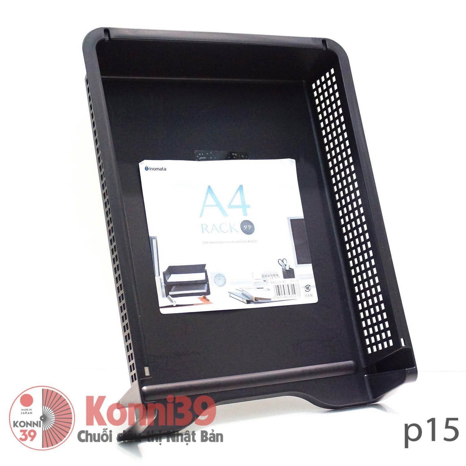Khay đựng tài liệu A4 dọc INOMATA (đen)-hàng đồng giá Nhật Bản - MADE IN JAPAN Konni39 tại Việt Nam