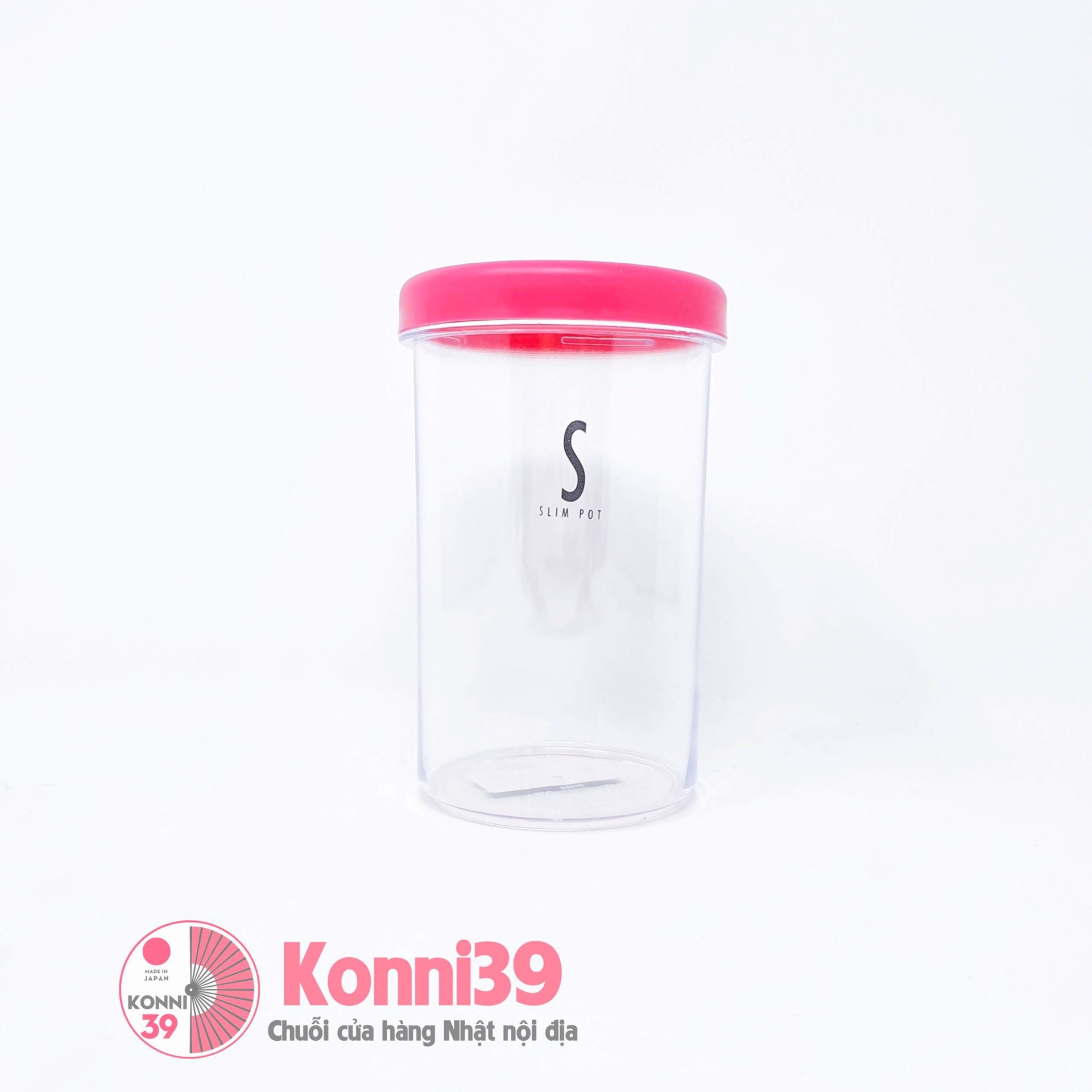 Hộp nhựa đựng thực phẩm hình tròn nắp hồng 680ml
