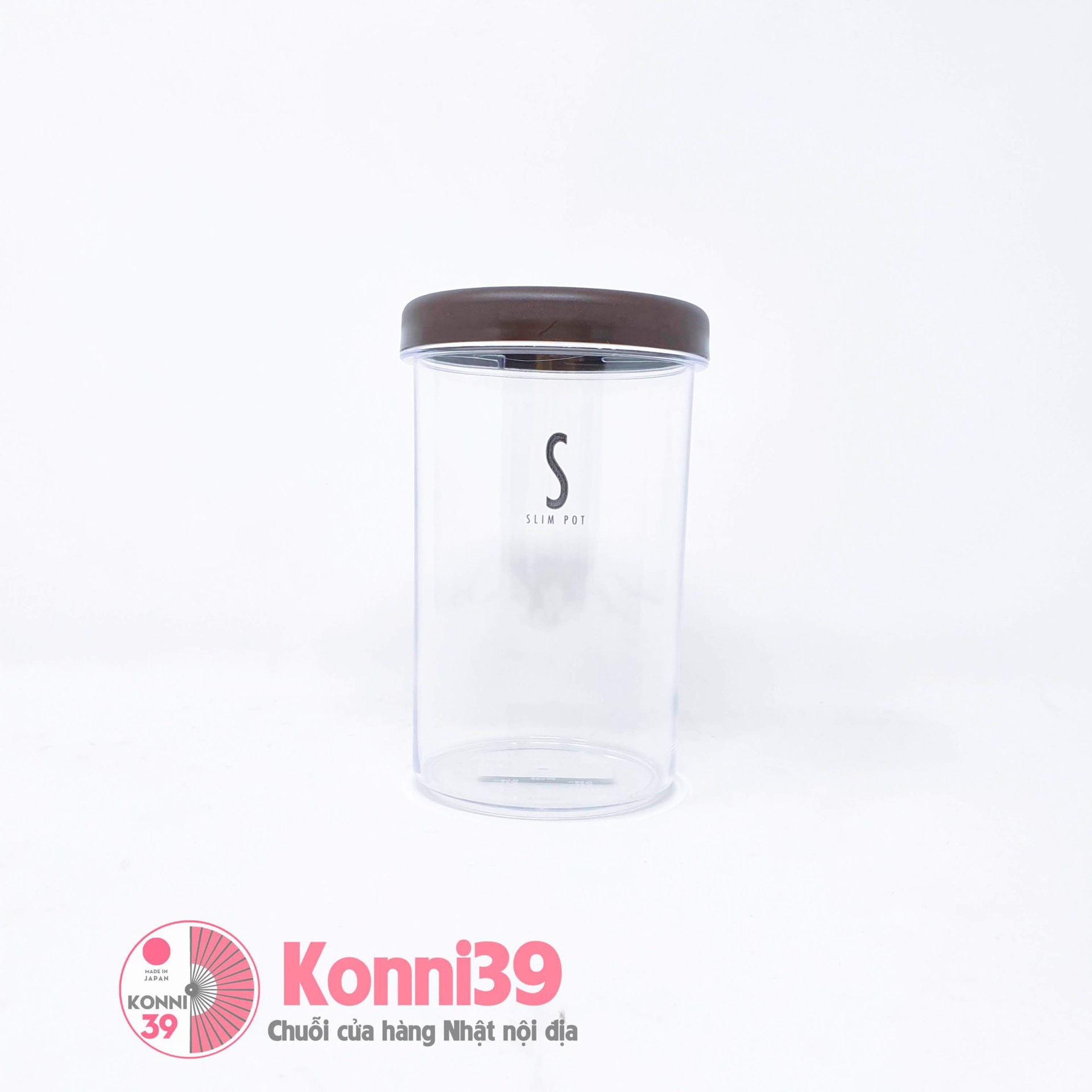 Hộp nhựa đựng thực phẩm hình tròn nắp nâu 680ml