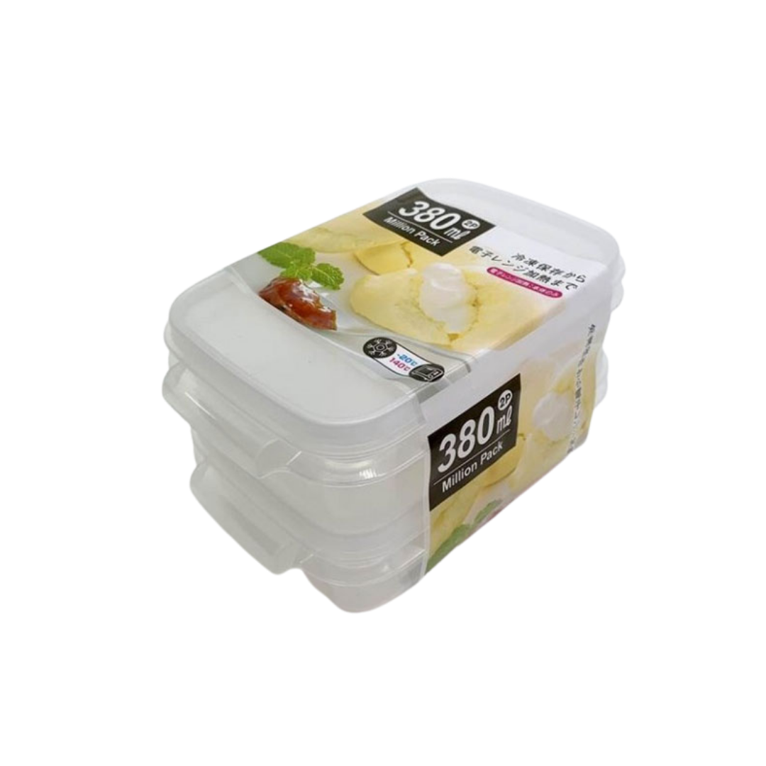 Hộp đựng thực phẩm màu trắng set 2 x 380ml 