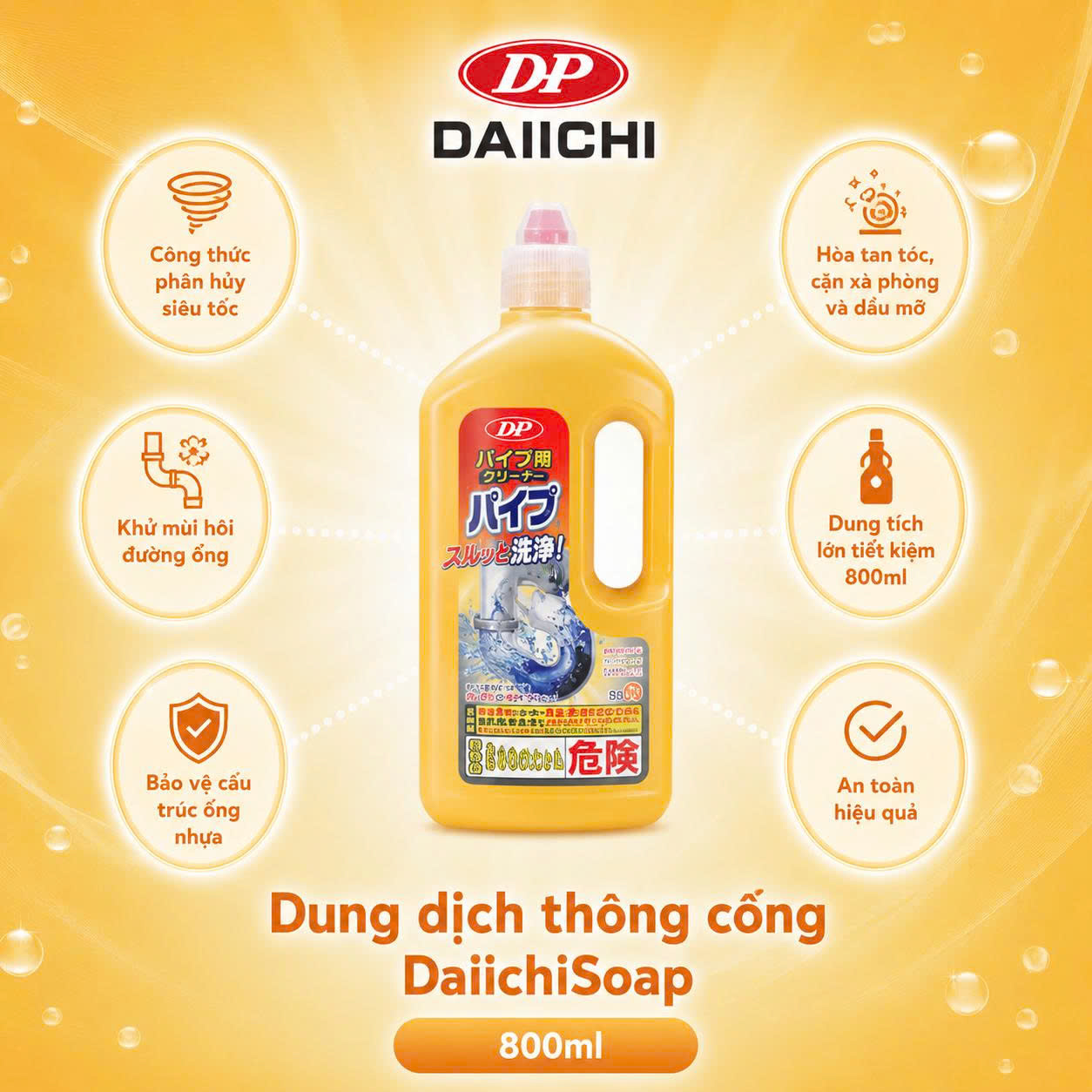 Dung dịch thông cống Rocket 800g