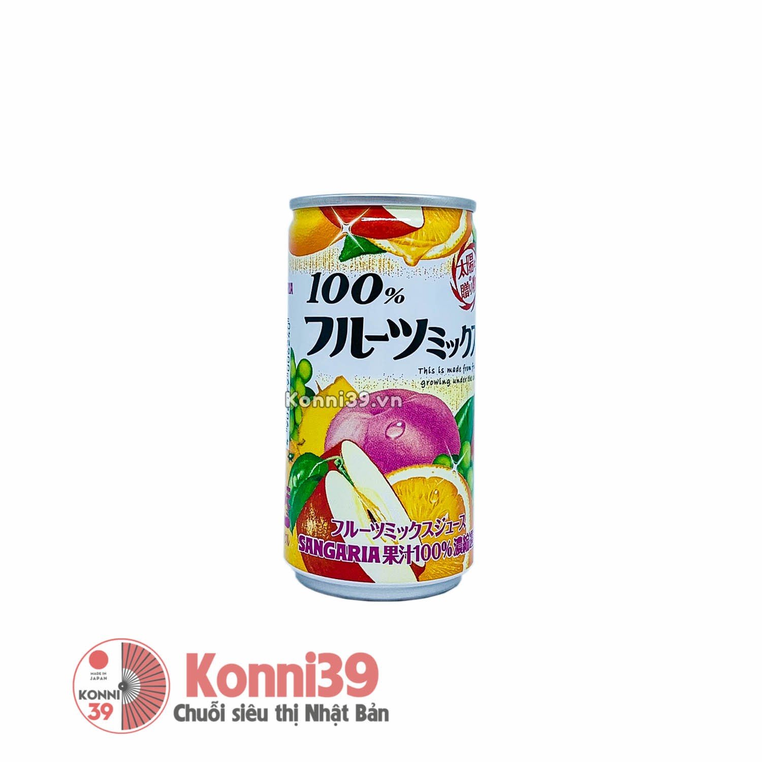 Nước ép trái cây Sangaria 100% nguyên chất lon 190g