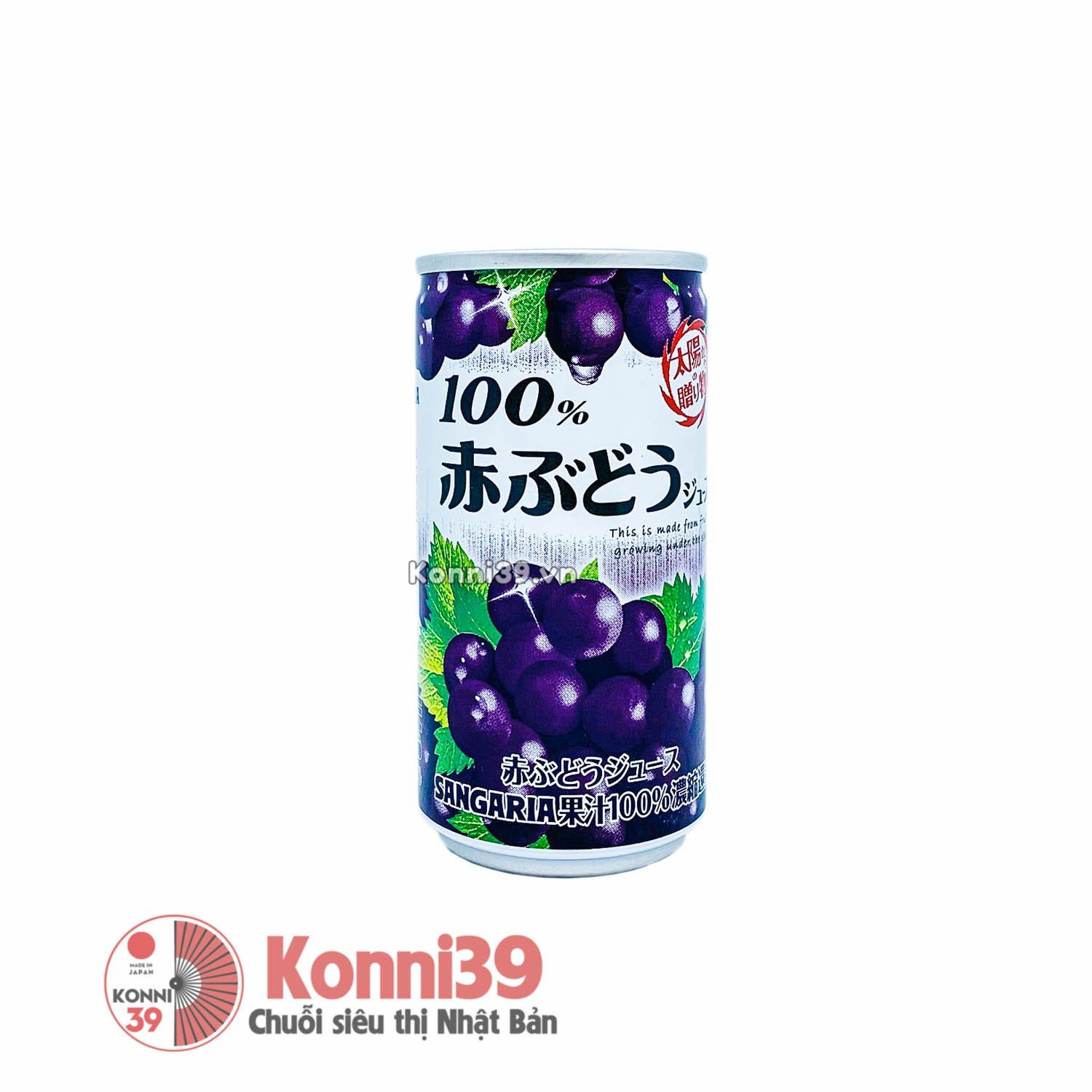 Nước ép nho Sangaria 100% nguyên chất lon 190g