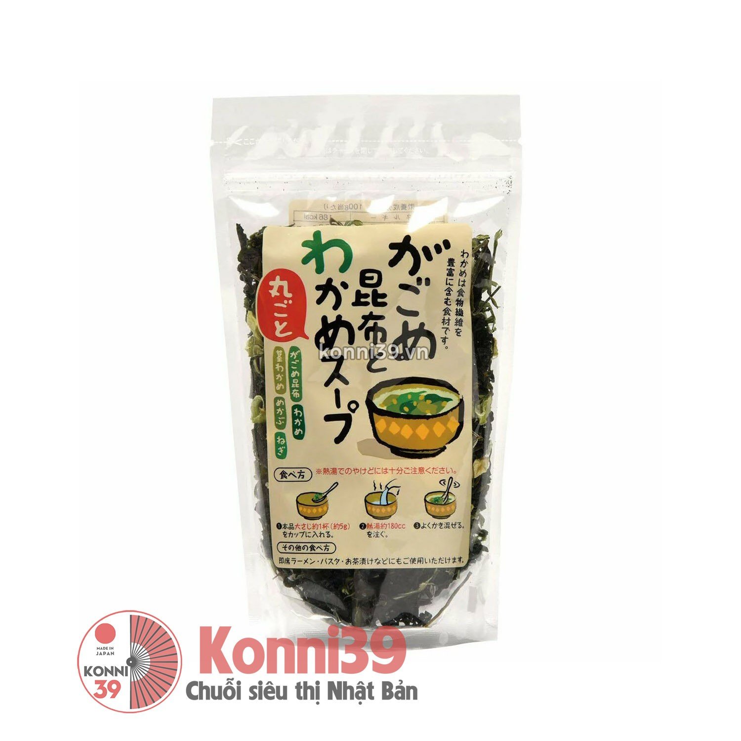 Soup rong biển hỗn hợp Akamoku ăn liền 55g