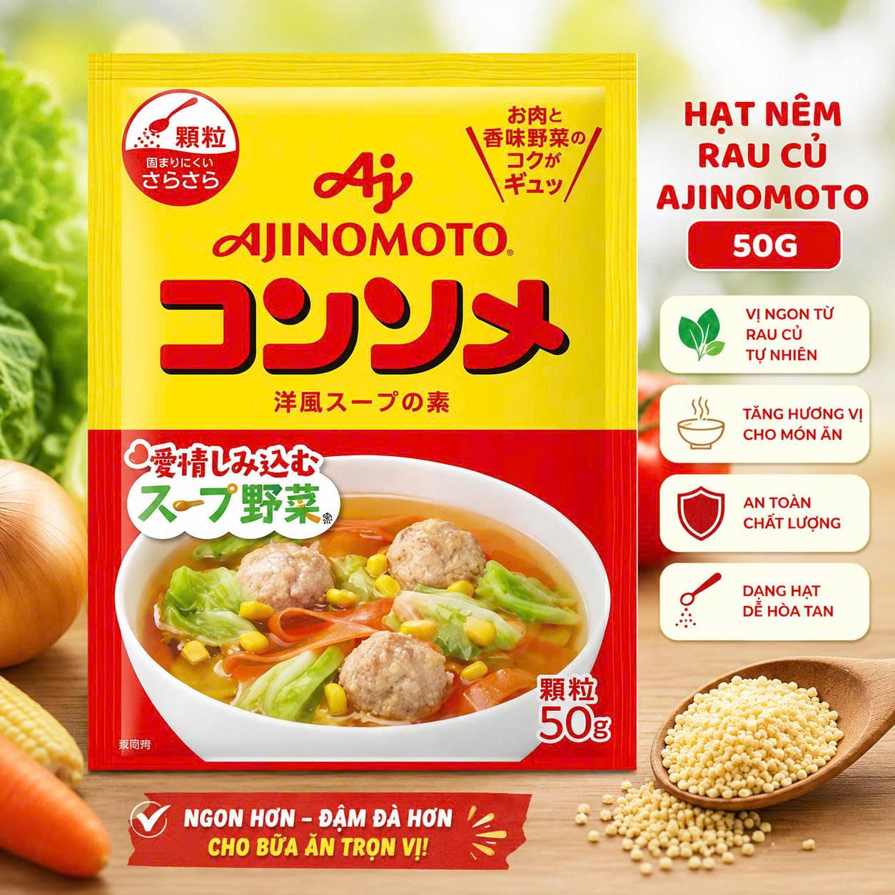 Hạt nêm rau củ Ajinomoto 50g