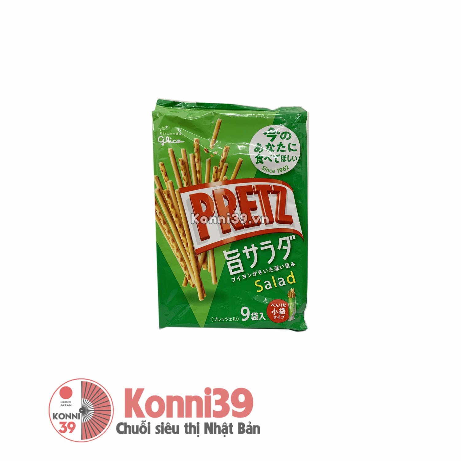 Snack que Glico Pretz vị Salad 9 gói 143g