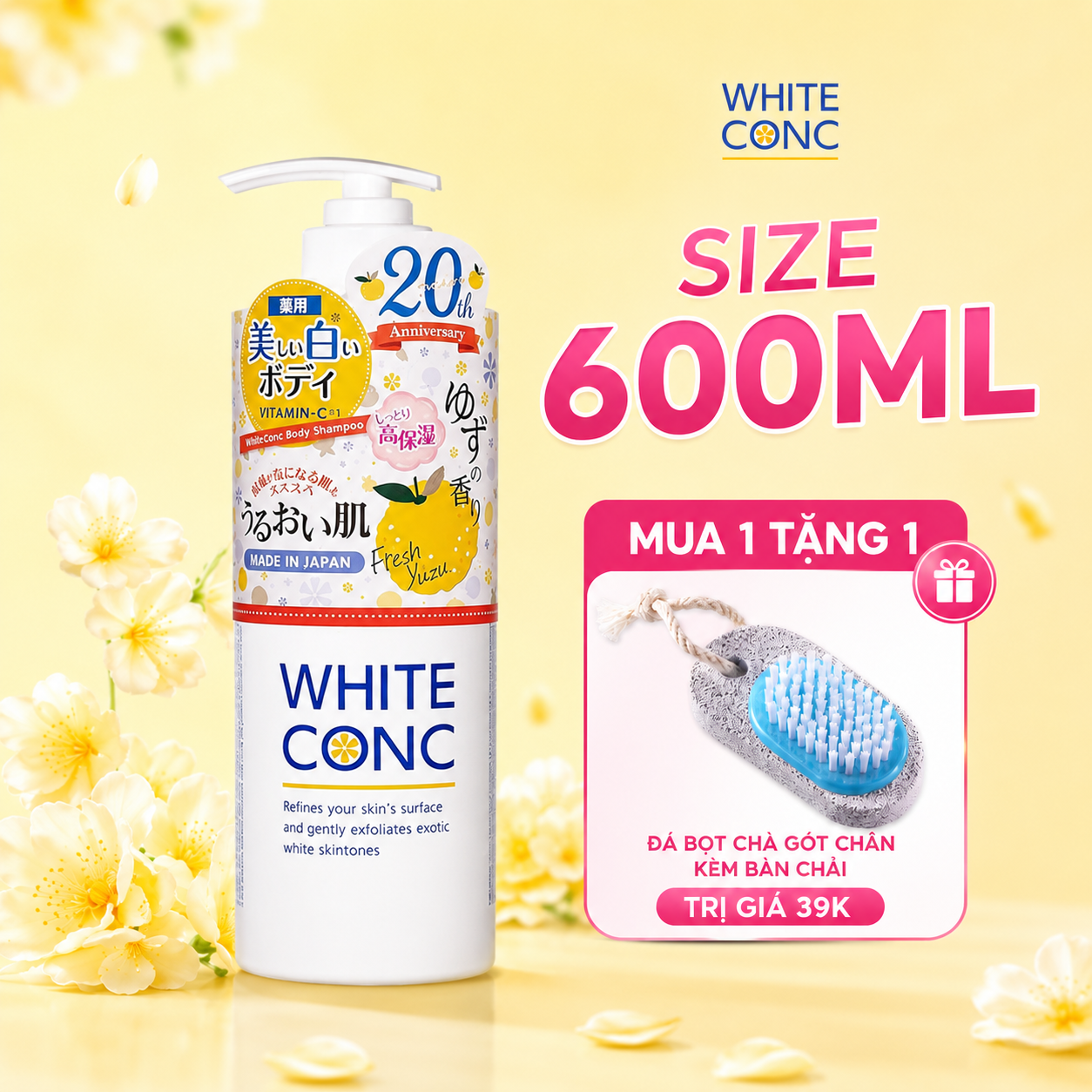 Sữa tắm White Conc trắng da chiết xuất Yuzu 600ml